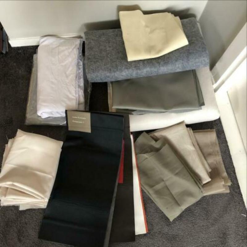 18 lappen stof leer aarde tinten groen vilt viscose