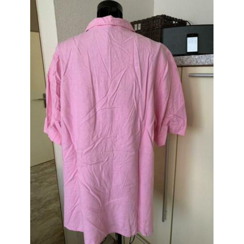 Roze blouson(55%linnen) van Ulla popken, maat 46/48