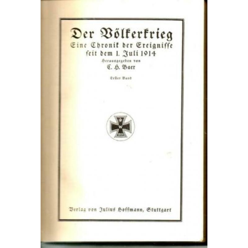 der voelkerkrieg e.h. baer 1e wereldoorlog 10 boeken