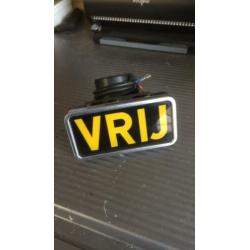 Oud taxi bordje vrij