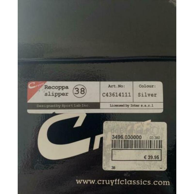 Cruyff slipper zilver •nieuw• mt 38