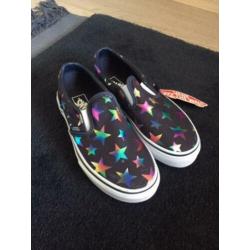 Vans Slip On Donkergrijs Metallic Sterren Maat 31,5 NIEUW