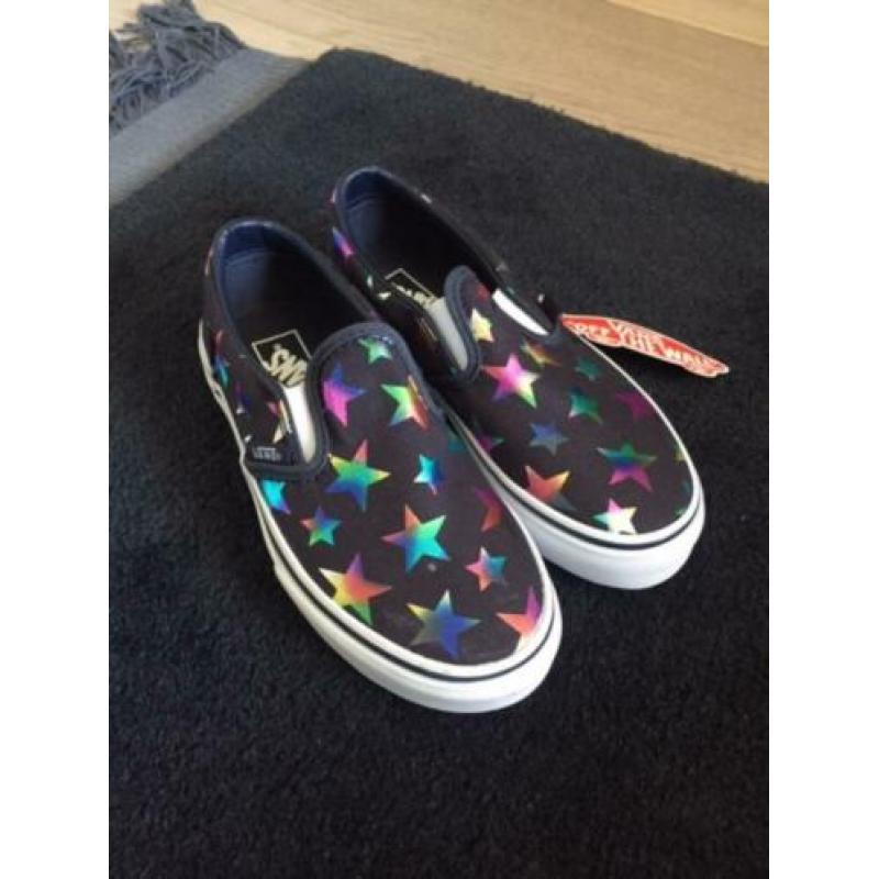 Vans Slip On Donkergrijs Metallic Sterren Maat 31,5 NIEUW