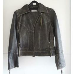 Leren biker jack Rino & Pelle mt 40