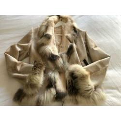Bontjas beige maat 36