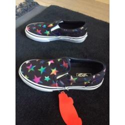 Vans Slip On Donkergrijs Metallic Sterren Maat 31,5 NIEUW