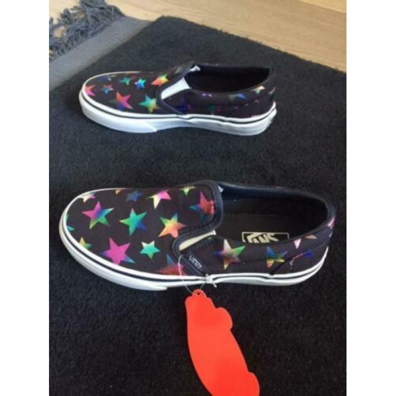 Vans Slip On Donkergrijs Metallic Sterren Maat 31,5 NIEUW