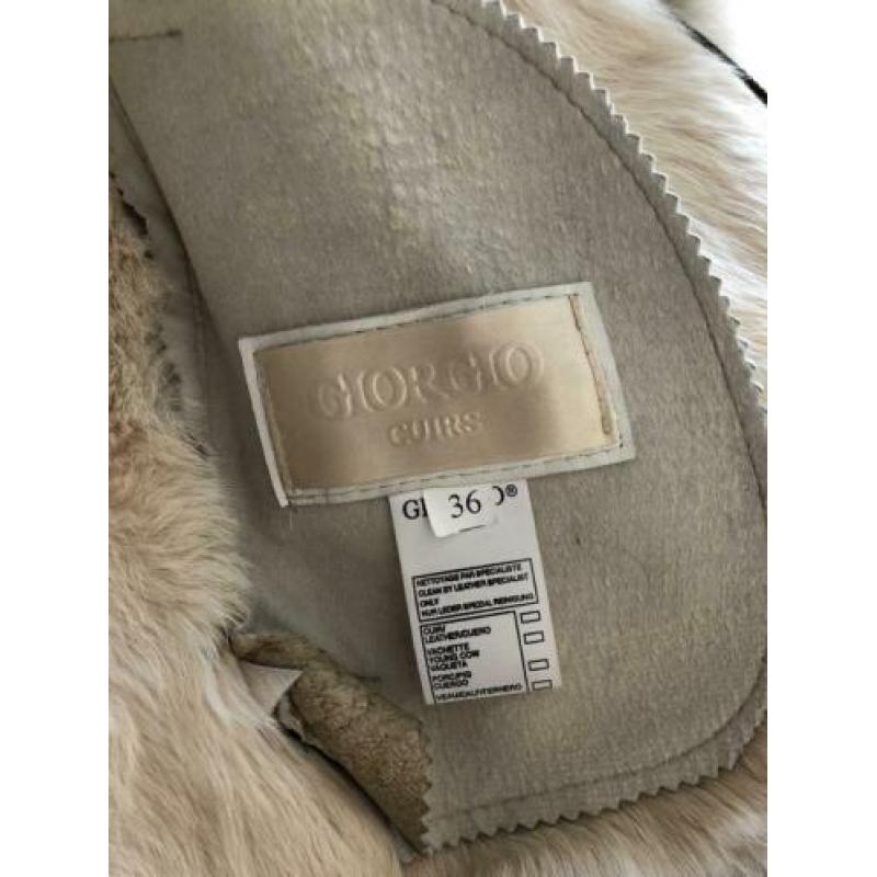 Bontjas beige maat 36