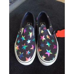 Vans Slip On Donkergrijs Metallic Sterren Maat 31,5 NIEUW