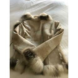 Bontjas beige maat 36