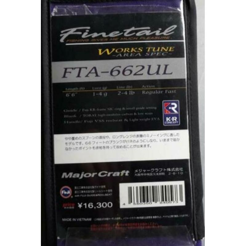 Major Craft Fine-Tail FTA 662 Ultra Light c.w. 1 - 4 gram
