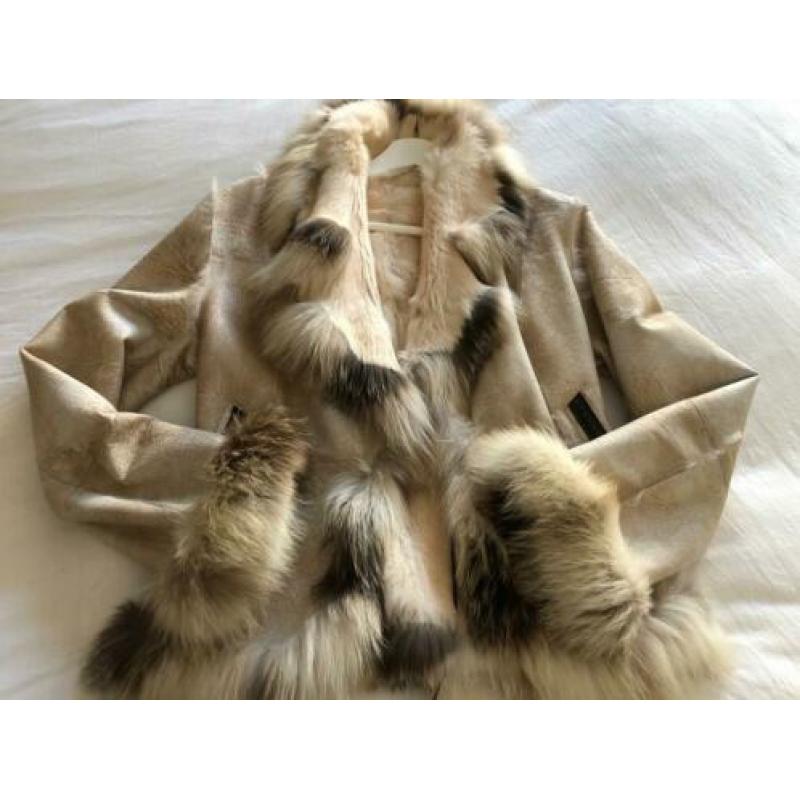Bontjas beige maat 36