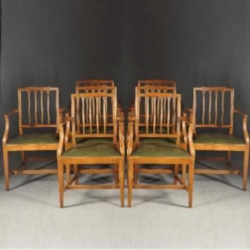 Antieke stoelen / Stel van 8 armstoelen / eetkamerstoelen...
