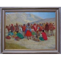 =uit 1926======indianen in de bergen====gesigneerd =====