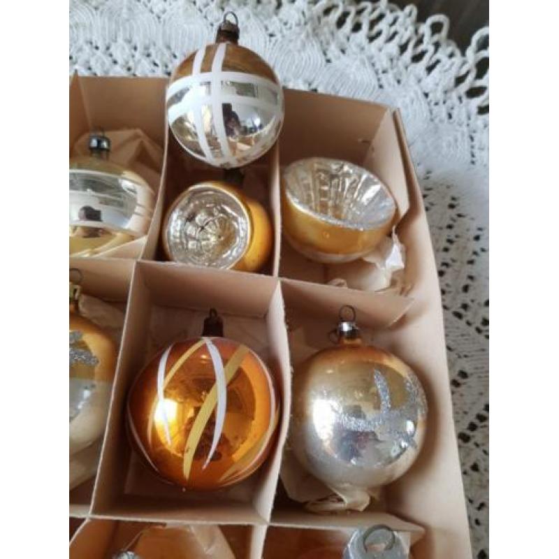15 oude brocante antieke kerstballen