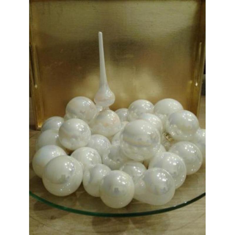 31 glazen kerstballen en piek-zeepbel bal-glas