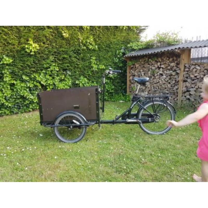 Bakfiets met afneembare huif en 3 versnellingen