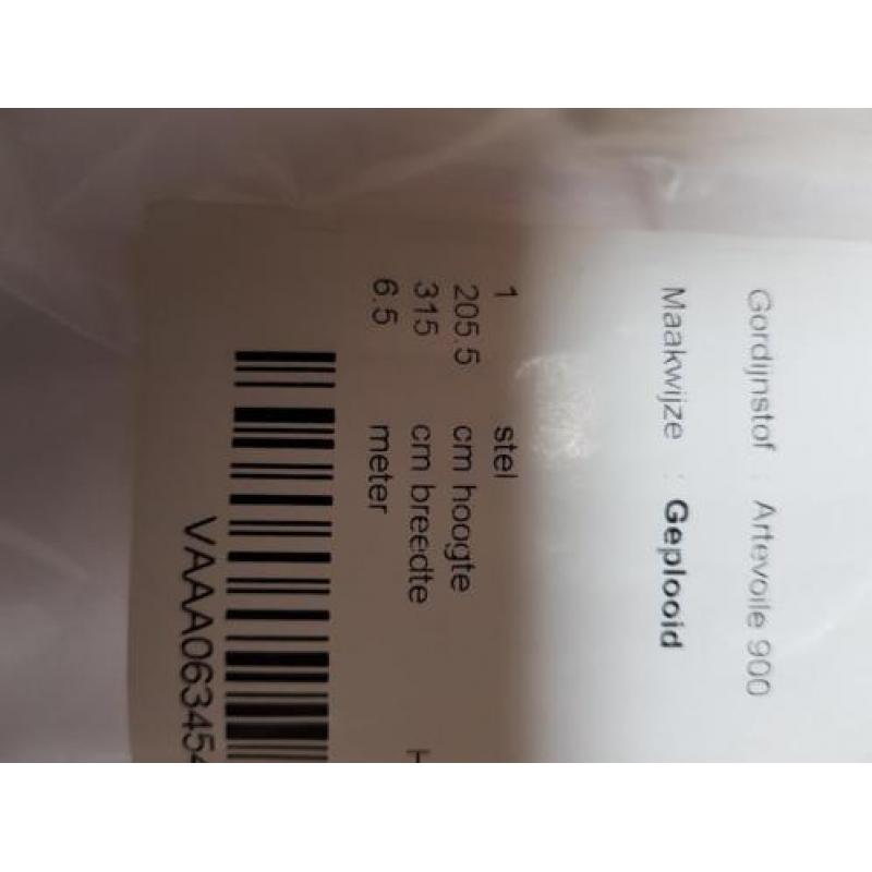 4 sets nieuwe artimo voile gordijnen wit B 315 x H 205,5 cm