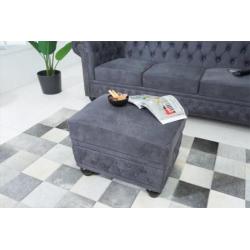 Hocker Chesterfield 60cm Antiek Grijs 38520
