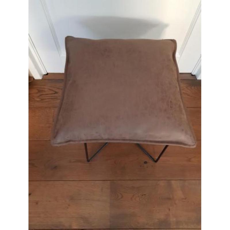 Nieuw leren krukjes 2 stuks, 42x42 en 40x60 35 cm hoog