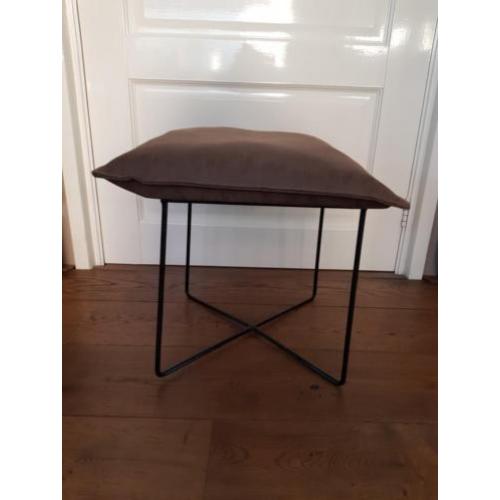 Nieuw leren krukjes 2 stuks, 42x42 en 40x60 35 cm hoog