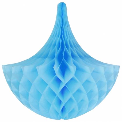 Brandvertragende deco kroonluchter lichtblauw 35 cm